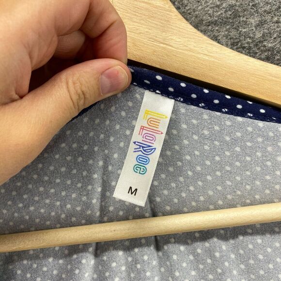 LulaRoe Top Women M Medium Blue Polka Dot Long Sleeve Round Neck Pullover Casual - Picture 5 of 9